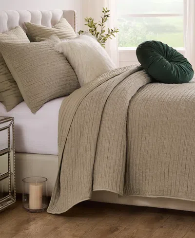 Greenland Home Fashions Velvet Crush Textured 3-pc. Quilt Set, King In Sand