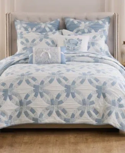 Greenland Home Fashions Wedding Ring Reversible 3 Pc. Coverlet Sets In Blue