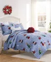 Greenland Home Fashions Winter Whiskers Holiday 2-pc. Quilt Set, Twin In Blue