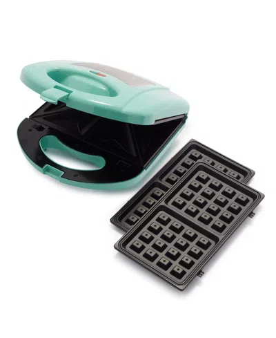 Greenlife -electric Xl Waffle Sandwich Maker In Turquoise