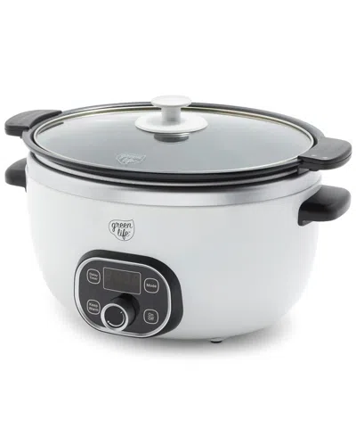 Greenlife 6qt Slow Cooker In White