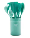 Greenlife 7pc Utensil Set With Crock In Blue