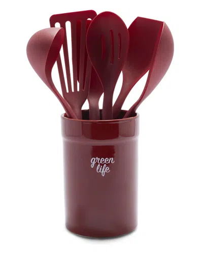 Greenlife 7pc Utensil Set With Crock In Grey