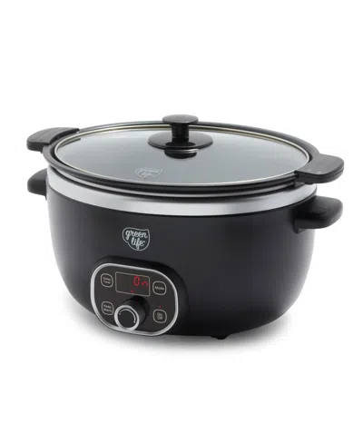 Greenlife Cook Duo Healthy 6qt Ceramic Nonstick Slow Cooker In Black