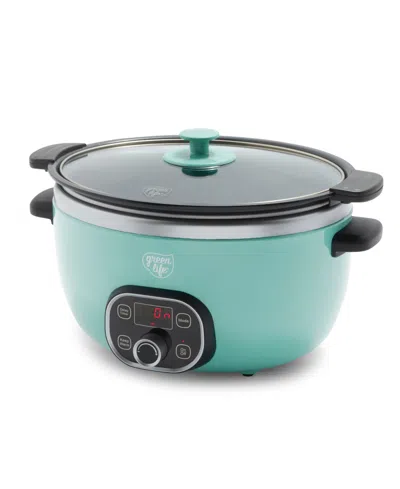 Greenlife Cook Duo Healthy 6qt Ceramic Nonstick Slow Cooker In Turquoise
