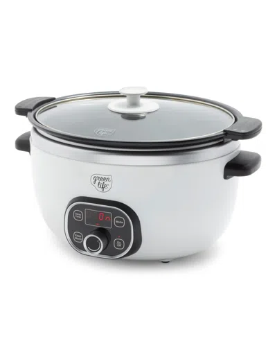 Greenlife Cook Duo Healthy 6qt Ceramic Nonstick Slow Cooker In White