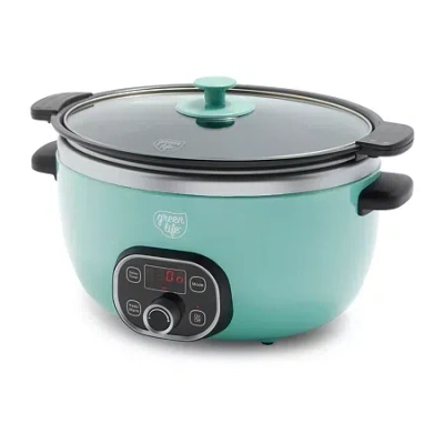 Greenlife Cook Duo Healthy Ceramic Nonstick 6qt Slow Cooker In Blue