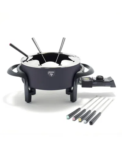 Greenlife Healthy Ceramic Nonstick Fondue Party Set In Blue