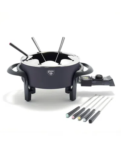 Greenlife Healthy Ceramic Nonstick Fondue Party Set In Black