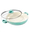 Greenlife Soft Grip 11 Round Grill Pan With Lid In Red