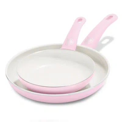 Greenlife Soft Grip 7 In. And 10 In. Non-stick Frypan Set In Pink
