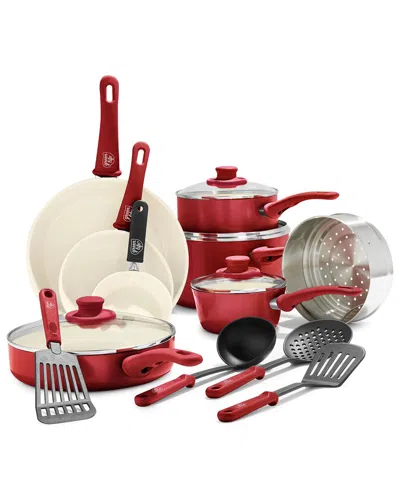 Greenlife Soft Grip Healthy Ceramic Nonstick 16pc Kitchen Cookware Set In Blue