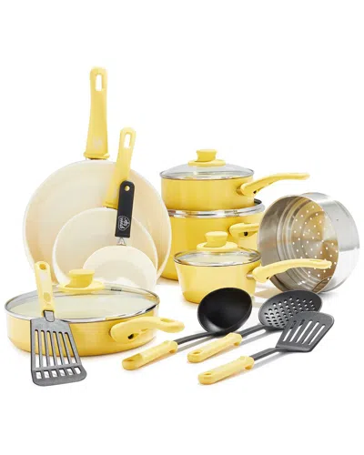 Greenlife Soft Grip Healthy Ceramic Nonstick 16pc Kitchen Cookware Set In Brown