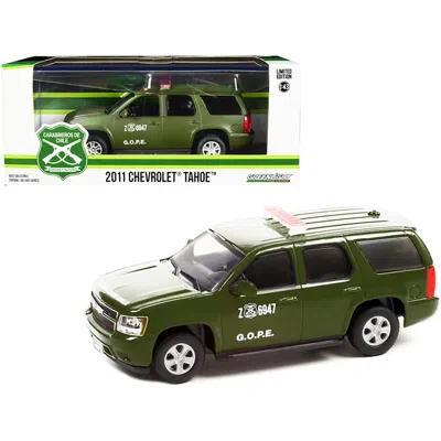 Greenlight 1-43 Scale Tahoe Police Car 2011 Chevrolet Diecast Model Car, Matt Green