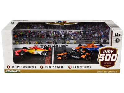 Greenlight 108th Indianapolis 500 (2024) Podium Set Of 3 Indycars 1/64 Diecast Model Cars By