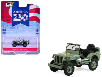 Greenlight 1942 Willyâ€s Mb Jeep Olive Green "america 250 Edition" "anniversary Collection" Series 18 1/64 Diec