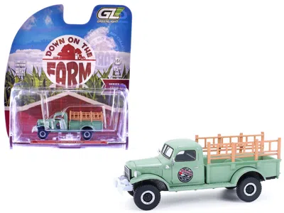 Greenlight 1946 Dodge Power Wagon Pickup Truck "strawberry Farm" Green "down On The Farm" Series 11 1/64 Diecas