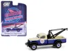 Greenlight 1948 Dodge Power Wagon Wrecker Tow Truck Beige And Blue "chevron Special Edition" Series 1 1/64 Diec In Multi