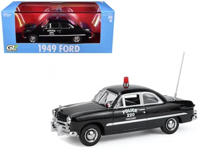 Greenlight 1949 Ford Custom Police Car "chicago Police Department" Black 1/64 Diecast Model Car By