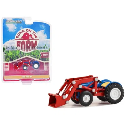 Greenlight 1950 Ford 8n With Front Loader Down On The Farm Series 8 1-64 Scale Diecast Model Tractor Blue & Red