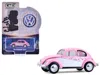 Greenlight 1950 Volkswagen Beetle "botanical Beetle" Pink And White With Graphics "club Vee-dub" Series 21 1/64 In Multi