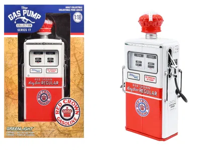 Greenlight 1954 Tokheim 350 Twin Gas Pump "red Crown Gasoline" White And Red "vintage Gas Pumps" Series 17 1/18 In Multi