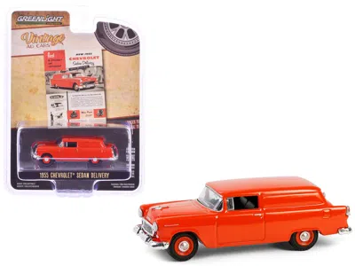 Greenlight 1955 Chevrolet Sedan Delivery Orange Red "first In Appearance And Performance" "vintage Ad Cars" Ser