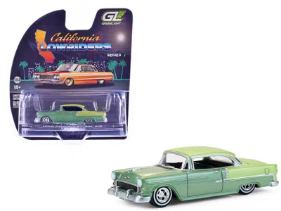 Greenlight 1956 Chevrolet Bel Air Lowrider Laurel Green Metallic And Crocus Yellow Two-tone With Green Interior