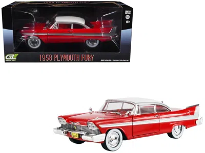 Greenlight 1958 Plymouth Fury Red With White Top And Red Interior "hollywood Greatest Hits" Series 1/24 Diecast