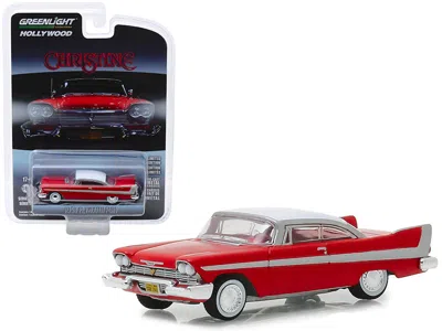 Greenlight 1958 Plymouth Fury Red With White Top "christine" (1983) Movie "hollywood Series" Release 23 1/64 In Multi