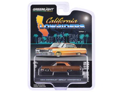 Greenlight 1963 Chevrolet Impala Ss Convertible (top Up) Bronze Metallic "california Lowriders" Series 6 1/64 D
