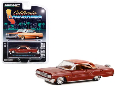Greenlight 1964 Chevrolet Impala Copper Brown Metallic With Graphics "california Lowriders" Series 2 1/64 Dieca