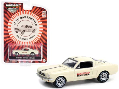 Greenlight 1965 Ford Mustang Fastback #56 Cream Auto Daredevils "tournament Of Thrills" "hobby Exclusive" 1/64