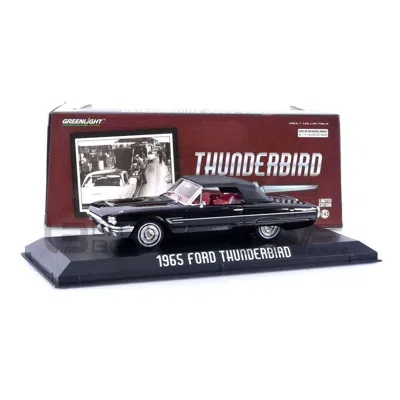Greenlight 1965 Ford Thunderbird Convertible Top-up Raven Black With Red Interior 1-43 Scale Diecast Model Car