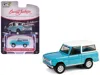 Greenlight 1966 Ford Bronco Custom Suv Turquoise Blue With White Top "barrett-jackson" Series 15 1/64 Diecast M In Multi