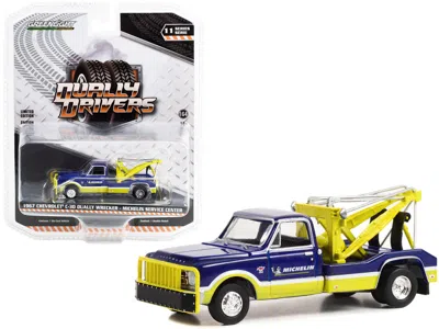 Greenlight 1967 Chevrolet C-30 Dually Wrecker Tow Truck "michelin Service Center" Blue And Yellow "dually Drive