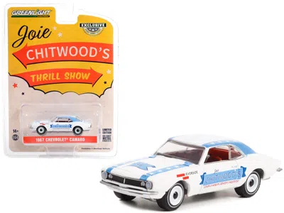 Greenlight 1967 Chevrolet Camaro White With Blue Stripes "joie Chitwoodâ€s Thrill Show: Legion Of Worlds Greate