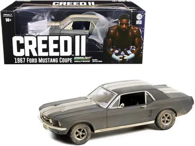 Greenlight 1967 Ford Mustang Coupe Matt Black With White Stripes (weathered) (adonis Creed's) "creed Ii" (2018)