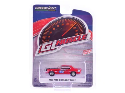Greenlight 1968 Ford Mustang Gt Coupe #68 "charlie Henry Race Car" Red " Muscle" Series 29 1/64 Dieca In Multi