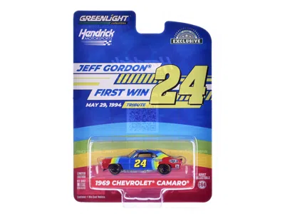 Greenlight 1969 Chevrolet Camaro #24 "jeff Gordon - Hendrick Motorsports First Win Tribute" Blue And Red With S