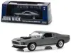 Greenlight 1969 Ford Mustang Boss 429 Gray With Black Stripes "john Wick" (2014) Movie 1/43 Diecast Model Car B In Gray