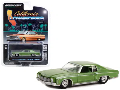 Greenlight 1970 Chevrolet Monte Carlo Green Metallic With Green Interior "california Lowriders" Series 2 1/64 D