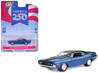 Greenlight 1970 Dodge Challenger Blue With Black Top "america 250 Edition" "anniversary Collection" Series 18 1