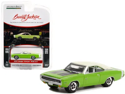 Greenlight 1970 Dodge Charger Hemi R/t Sublime Green With White Roof And White Tail Stripe (lot #777) Barrett-j