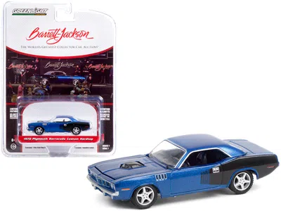 Greenlight 1970 Plymouth Barracuda Custom Hardtop Blue Metallic And Black With Modern Hemi Lettering (lot #720)