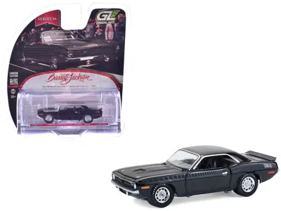 Greenlight 1970 Plymouth 'cuda Aar Black With Gray Stripes "barrett-jackson" Series 16 1/64 Diecast Model Car