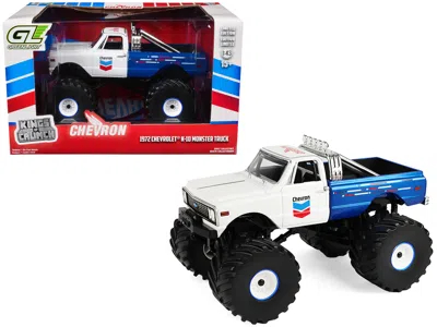 Greenlight 1972 Chevrolet K-10 Monster Truck "chevron 150th Anniversary" White And Blue Metallic "kings Of Crun