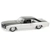 Greenlight 1972 Chevrolet Monte Carlo Lowrider Silver Metallic & Black California Lowriders Series 5 1-64 Scale In Silver