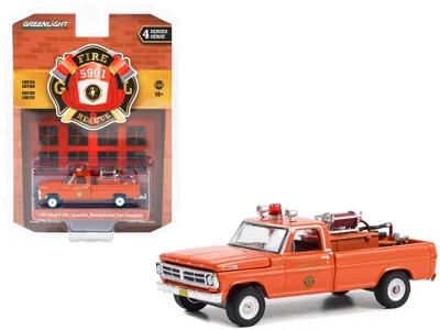 Greenlight 1972 Ford F-250 Pickup Truck With Fire Equipment Hose And Tank Red "lionville Pennsylvania Fire Comp