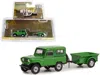 Greenlight 1972 Nissan Patrol Green With 1/4 Ton Cargo Trailer "hitch & Tow" Series 25 1/64 Diecast Model Car B